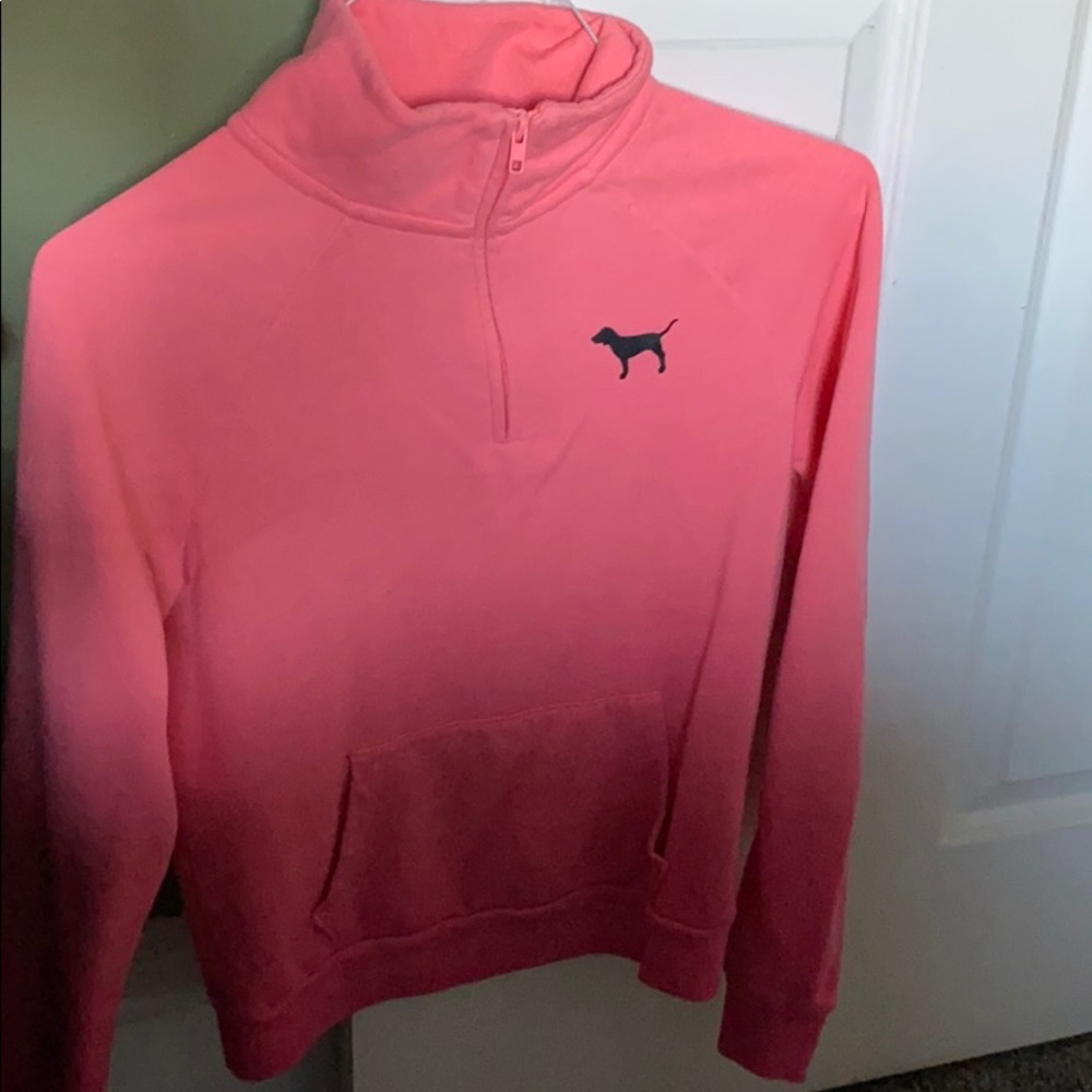 PINK Half-Zip Ombré Sweater